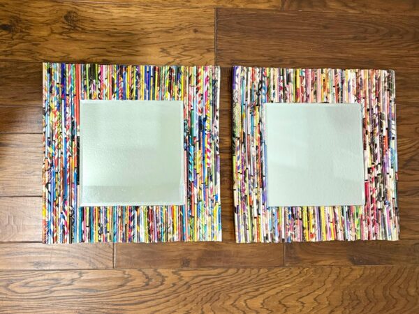 Floral Paper Wall Art Mirror - Image 2