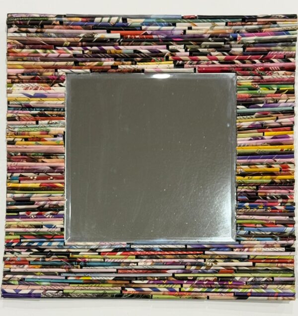 Floral Paper Wall Art Mirror